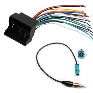 Car Radio Harness & Antenna Adapter Connector For 2002-07 VW Jetta Golf Passat - Picture 1 of 5