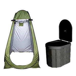 Portable Toilet for Camping Convenient Car-mounted Folding Toilet with Tent L0V2 - Picture 1 of 10