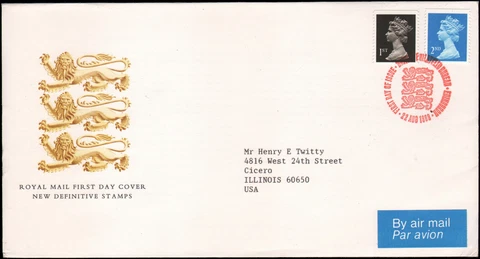 FDC, definitives, 1989, Edinburgh to Cicero IL Cover