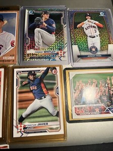 2021 Bowman CHRISTIAN JAVIER Rookie Card RC And Jeremy Peña Bowman. Chrome & Lot