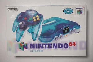 Nintendo 64 Console boxed Clear White Blue Color Japan N64 system US Seller - Picture 1 of 6
