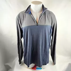 Eddie Bauer Shirt Mens Large Blue Travex Quarter Zip Pullover Hiking Gorpcore - Picture 1 of 10
