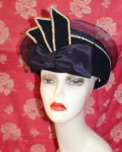 Vintage Damen Sylvia New York Bollman Hat Co geformter Filzhut - Bild 1 von 7