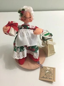 1994 Vintage Annalee Puppe Mrs. Claus Einkaufstaschen Weihnachten Santa Pose-able  - Bild 1 von 12