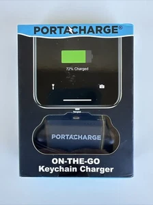 PortaCharge Portable Phone Charger On-The-Go Keychain Charger Black - Brand New - Picture 1 of 2
