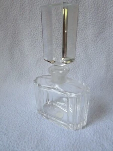 Kristallglas Parfüm-Flacon Schliffstopfen handgeschliffen Glas klar 15cm hoch - Bild 1 von 7