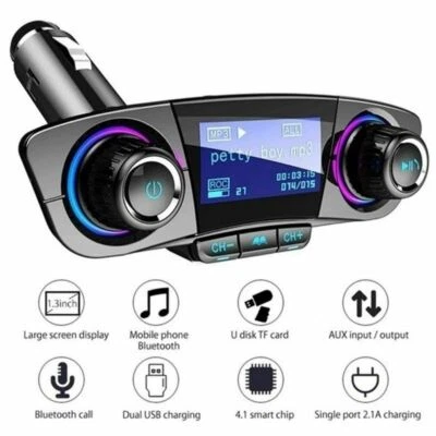 Fm Transmitter Aux Modulator Bluetooth Freisprechanlage Auto Kit Auto Audio MP3 - Bild 1 von 4
