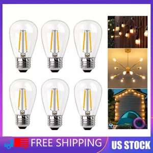 Shatterproof E26 S14 LED Light Bulbs 2W Clear LED Edison Bulbs for String Lights - Picture 1 of 14