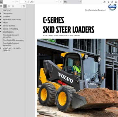 Minicargadora Volvo MC115C manual de servicio reparación piezas catálogo construcción Foto 1 de 3