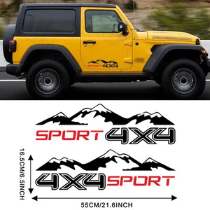 4X4 Sport Graphcic Mountain Sticker Vinyl Decal For Side Body Car Off Road Truck - Picture 1 of 11
