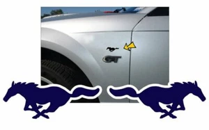SILVER Mustang Solid Pony Decal Set - 1" x 2.5" N016-SL - Picture 1 of 2