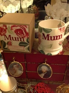 EMMA BRIDGEWATER 'MUM' MUG, NEW/BOXED 1/2 Pint, PINK COLOUR ROSES, IST QUALITY. - Picture 1 of 7