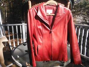 Vintage Worthington Genuine Lambskin Leather Red Jacket Women’s Medium - Picture 1 of 7