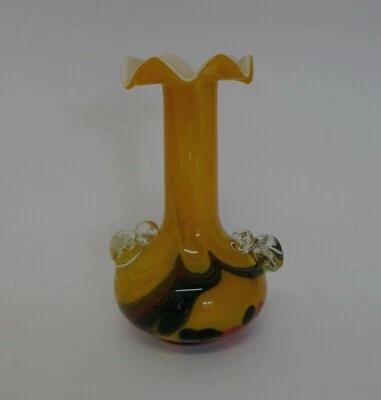 ✅ VASO ARTISTICO VETRO MURANO CARLO MORETTI SOFFIATO EPOCA 1970 VASE GLASS-3534 - Immagine 1 di 4