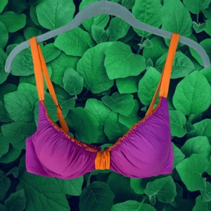 Becca by Rebecca Virtue Fuchsia & Orange Bikini Top Large - Picture 1 of 6