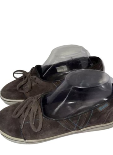 Sneaker donna VANS Jada marrone con lacci piatti ricamati taglia 8 5