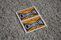 CHAMPION Spark Plugs Classic Race Car Stickers Decals Racing Bike F1 100mm