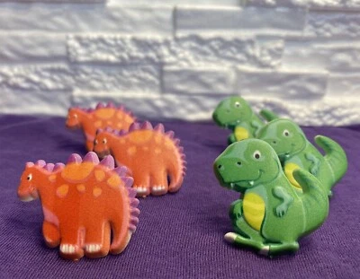 DecoPac Dino Pals Cupcake Ring Topper Party Favors 6 unidades novo - Imagem 1 de 3