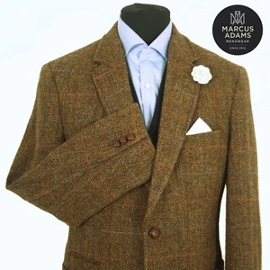 Harris Tweed Jacket Blazer Size 40R Herringbone Windowpane Check BARUTTI EDITION - Picture 1 of 13