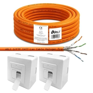 25m Cat7 Netzwerkkabel Verlegekabel 2x Netzwerkdose Cat6a Dose Lan Cat 7 Kabel - Bild 1 von 12
