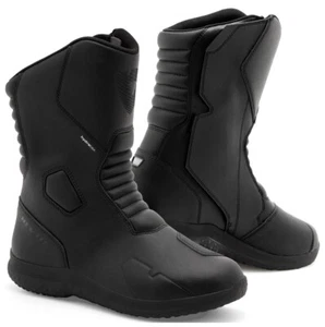 STIVALI BOOTS MOTO REV'IT FLUX H20 BLACK NERO LEATHER PELLE IMPERMEABILE TG 45 - Picture 1 of 1