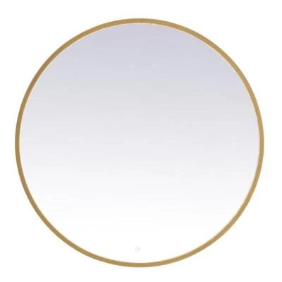Elegant Decor Pier 39" LED Mirror with Adjustable Color Temperature in Brass - Image 1 of 4