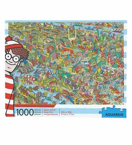 WHERE'S WALDO DINOSAUR 1000 PIECE PUZZLE BRAND NEW AQUARIUS - Picture 1 of 1