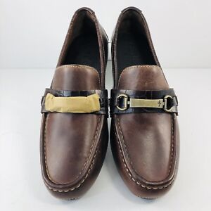 Mens Cole Haan Somerset Bit II Brown Leather Driving Loafer Moccasin Slip-On 9M