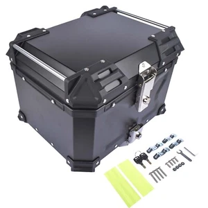 45L Schwarz Alu Legierung Heckträger Werkzeugkoffer Box Motorrad Top Case Gepäck - Bild 1 von 14