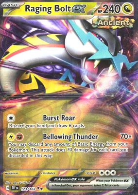 Raging Bolt ex 123/162 Near Mint SV05: Temporal Forces Double Rare Pokemon Tcg - Image 1 of 2