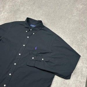 Ralph Lauren Hemd Herren 2XL Button Down Schwarz Baumwolle Business Freizeit Polo Pony - Bild 1 von 9