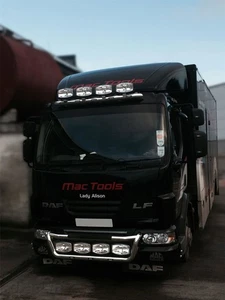 Roof Visor Spot Light Lamp Bar + Oval Spots + LED To Fit Pre 2014 DAF LF Steel - Picture 1 of 6