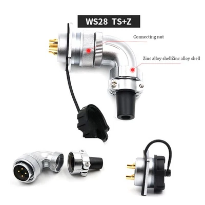WS28 WEIPU Waterproof Connector Aviation Bulkhead Connector Plug 2/3/4/7/8-26Pin - Image 1 of 4