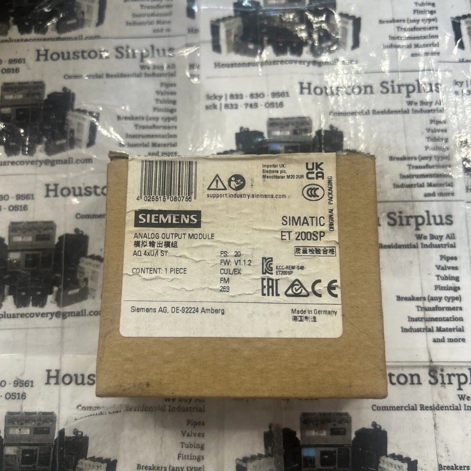 Nuevo módulo de salida analógica Siemens 6es7 135-6hd00-0ba1 6es7135-6hd00-0ba1 en caja Foto 1 de 1