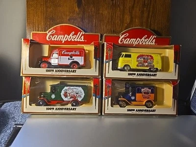 4 camiones coleccionables en cajas sin abrir Campbells año 100 Die Cast recuerdos Foto 1 de 4