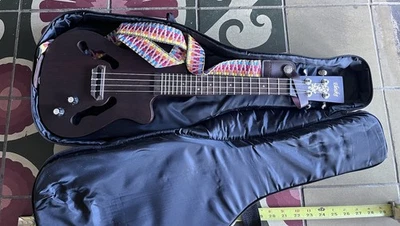 Eleuke Ukulele Rosewood Concert Jazz Cutaway MP3 Solid Body With Padded Bag - Image 1 of 4