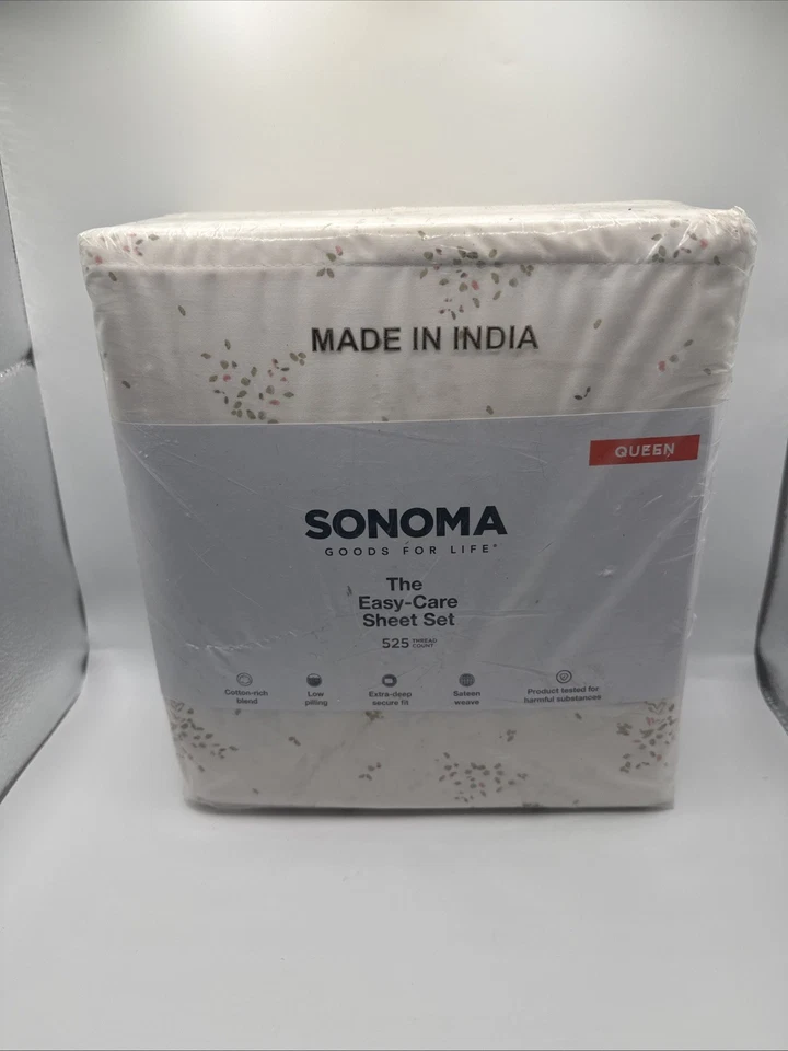 НОВЫЙ набор простыней Sonoma Goods For Life The Easy Care 525 нитей QUEEN -... - Изображение 1 из 4