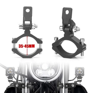 2X Supporto Forcella Moto Spot Fendinebbia Guida Faro Morsetto 35-45mm - Foto 1 di 13