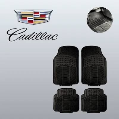 For All Cadillac Car Floor Mat 4pcs Rubber Custom All Weather Fit Guard - Image 1 of 4