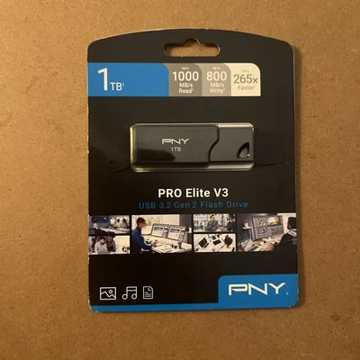 PNY - PRO Elite V3 1TB USB 3.2 Gen 2 Flash Drive - Black  Retail Price $104.99 - Image 1 of 2