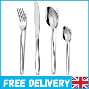 Elegant 32-Piece Stainless Steel Cutlery Set for 8 - Dishwasher Safe & Polished - Picture 1 of 10