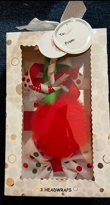 NUEVO Little Me Juego de 3 diademas diademas bebé 0-12 meses RojoVerde Blanco NAVIDAD Foto 1 de 4