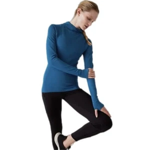 Athleta Flurry Scuba Hoodie Seamless Dark Lapis Blue Size L - Picture 1 of 11