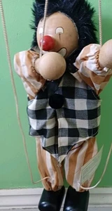 Vintage Puppe Marionette Saiten Clown Holz ca. 15 cm. - Bild 1 von 4