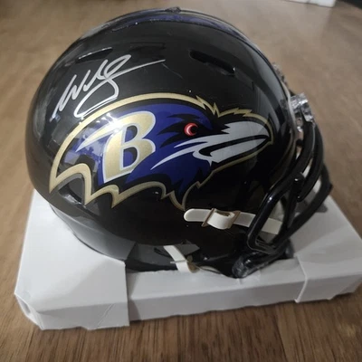 Minicasco Beckett certificado de autenticidad BAS réplica autógrafa firmada por Willis McGahee Ravens Foto 1 de 2