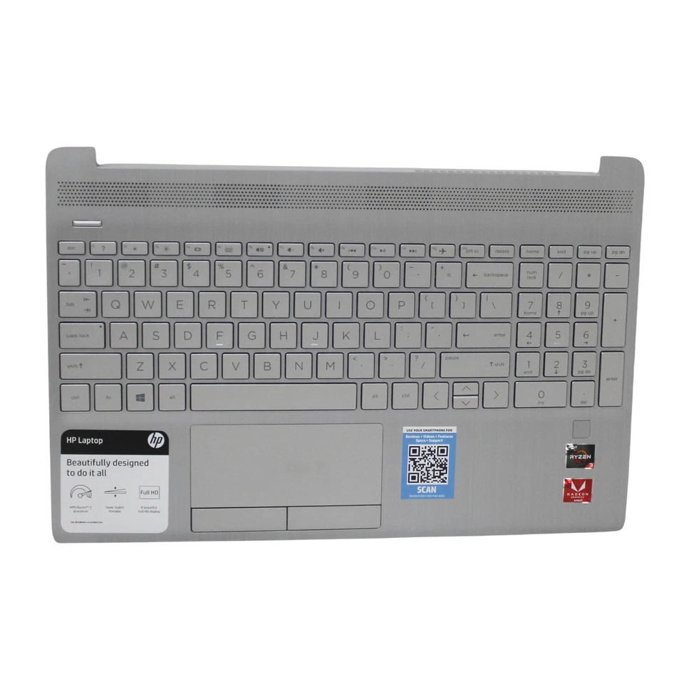 L52154-001 HP PALMREST NATSILV W/KB BL FOR 15-DW3058CL - "GRADE A" - Image 1 of 1