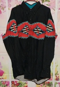 VTG Roper Mens Shirt XXL Black Button Down Vintage Retro Abstract Colors - Picture 1 of 7