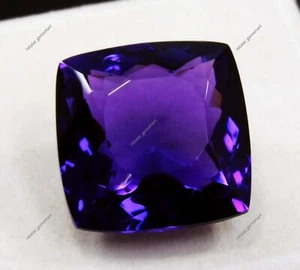 60.75 Ct Natural Russian Purple Amethyst Cushion Cut CERTIFIED Loose Gemstone - Picture 1 of 7