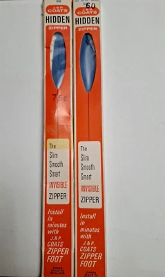 Zippers 16" 18" 20" 22" Blue Lot 2 Hidden Invisible VTG J&P Coats Zipper Sewing - Image 1 of 4