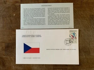 CZECHOSLOVAKIA 1980 FDC IOC OLYMPIC GAMES SKIING - Picture 1 of 1